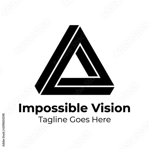 Photos Paradoxical optical illusion geometry icon for consulting, architecture, or high-tech innovation branding