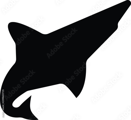 Photography Shark icon in silhouette and outline style, marine predator fish shapes in multi
