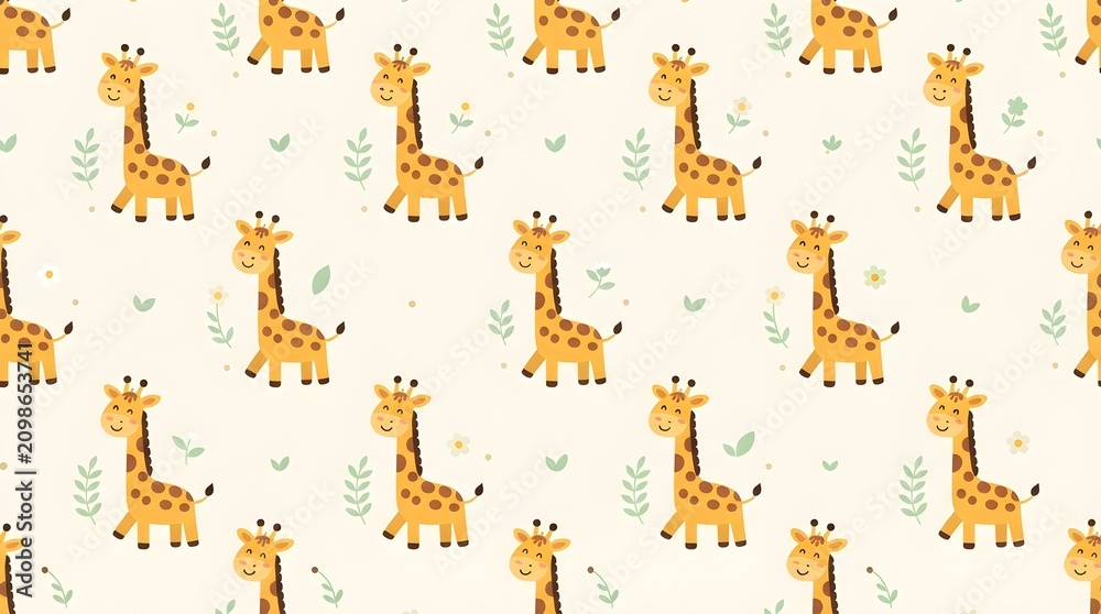 seamless background with giraffe