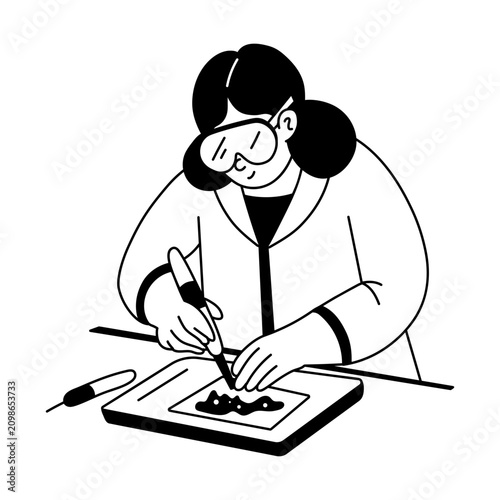 Obraz na płótnie A doodle style illustration showing biology practical