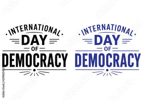 International Day of Democracy Typography Design - Political Awareness, Civic Rights, and Freedom Concept Vector Illustration