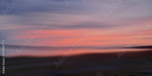 abstract soft sunset over the lake 
