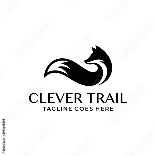 Quadro su tela Minimalist fox icon representing cleverness and agility