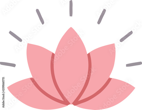 Konstfotografi Stylized pink lotus flower radiating light, symbolizing peace, spirituality, and