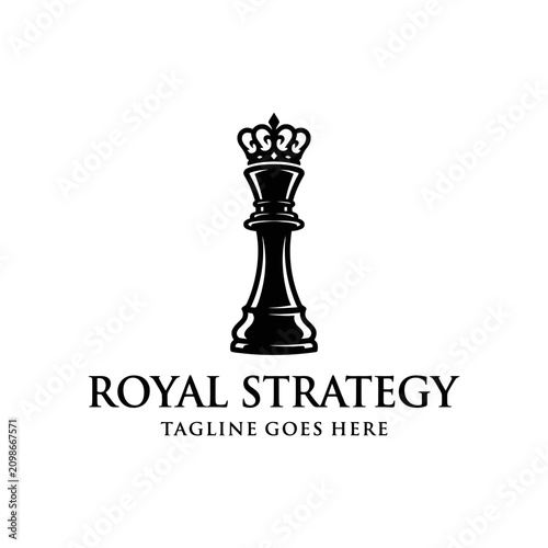 Quadro su tela Classic chess king icon for leadership and strategic planning
