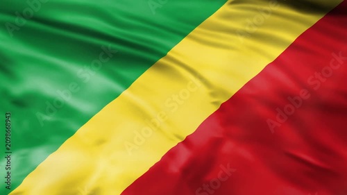 Flag of the republic of the congo waving background loop for national events