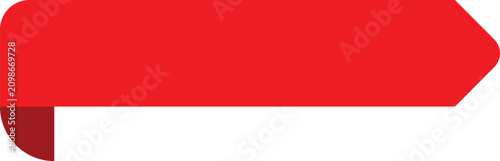 Photos Banner ribbon graphic displays a simple flat red design with a pointed end for effective visual emphasis