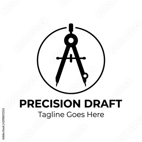 Technical drawing tool icon representing accuracy, architecture, and professional drafting services.