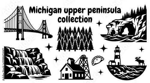 Photos upper peninsula attractions featuring suspension bridges dense pine forests wate