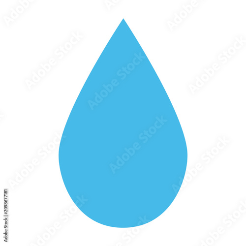 梅雨の季節や水道関連のデザインに使いやすい水色のしずくのシルエット