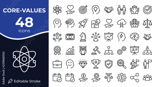 Vászonkép Core Values icon set