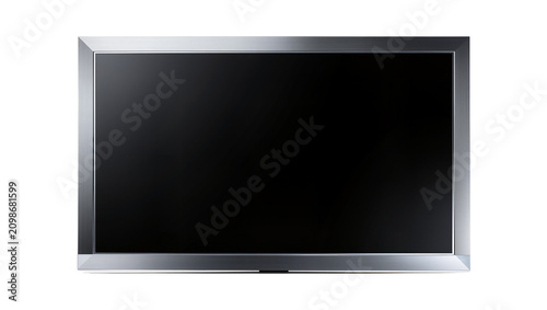 Fotografía Thin metallic bezel flat screen television, isolated on transparent background
