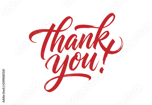 Red thank you text
