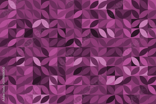 Abstract Purple Geometric Pattern with Overlapping Circles and Semi-Circles Design