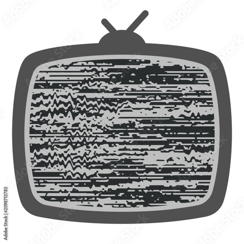 Foto Monochrome television static illustration in a hand-drawn style