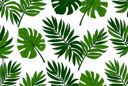 Tropical Green Foliage Pattern.