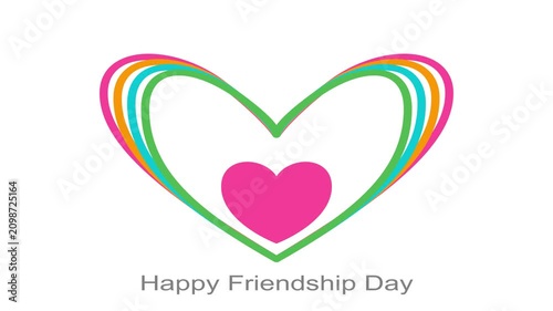 Colorful Layered Heart Symbol Celebrating Global Friendship Day With Vibrant Graphic Design Elements Representing Connection And Unity