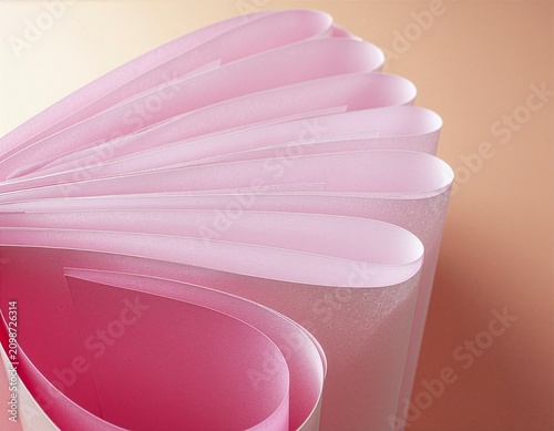 Abstract Pink Paper Folds Arranged in a Fan Shape Background