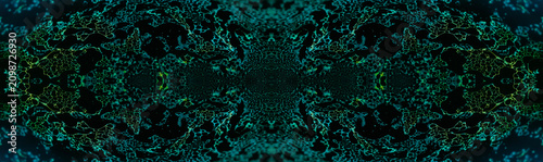 kaleidoscope artwork, soap bubble on black background