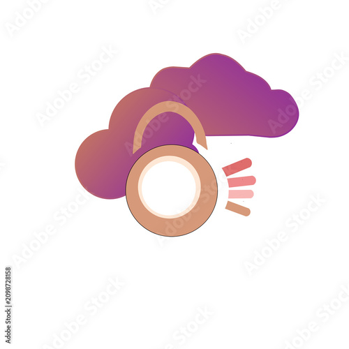 Cloud Security Lock Icon with Secure Data Protection Illustration
