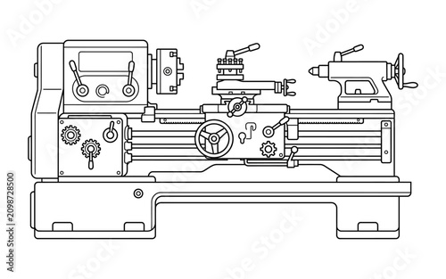 Lathe machine illustration