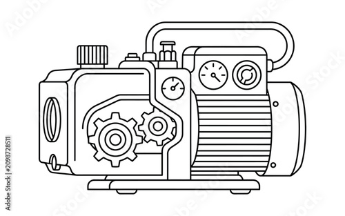 Industrial Vacuum Pump Line Art Icon