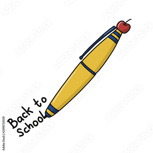 Yellow Pen with Back to School Writing 