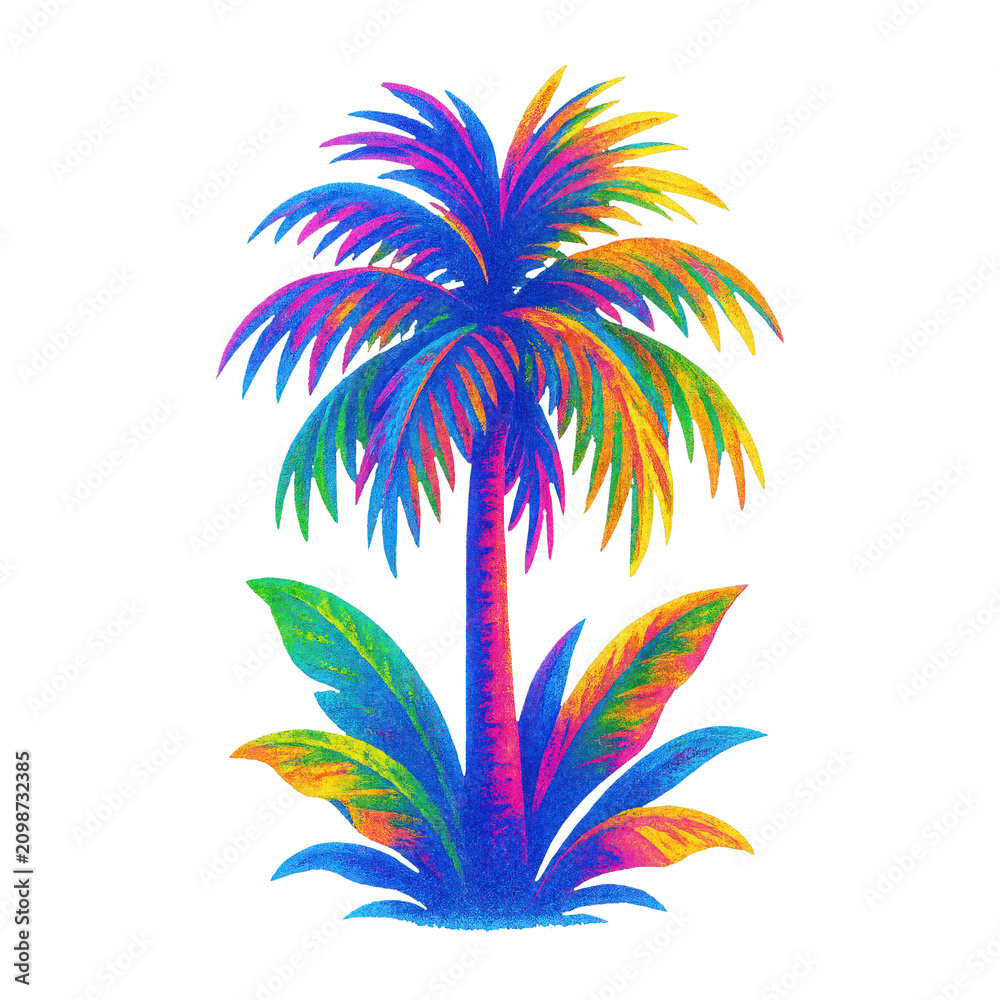 Obraz premium PNG Vibrant tropical palm illustration