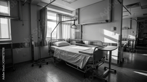 Empty Hospital Room With Medical Bed Ready For Patient Care