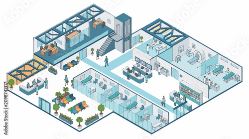 фотографія Modern office building interior layout design.