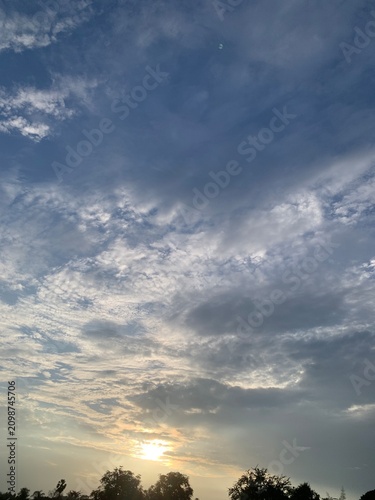 The beauty of a sky with the sun rising.