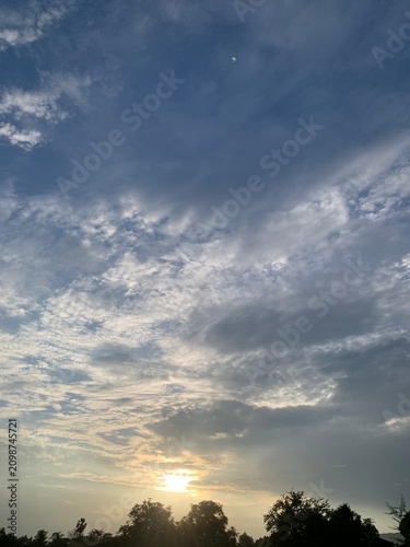 The beauty of a sky with the sun rising.