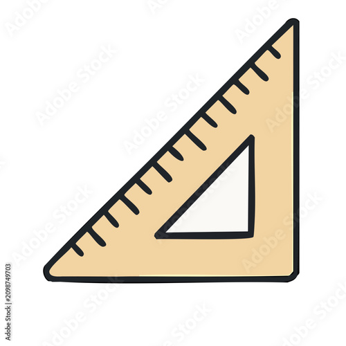 Triangle ruler with markings