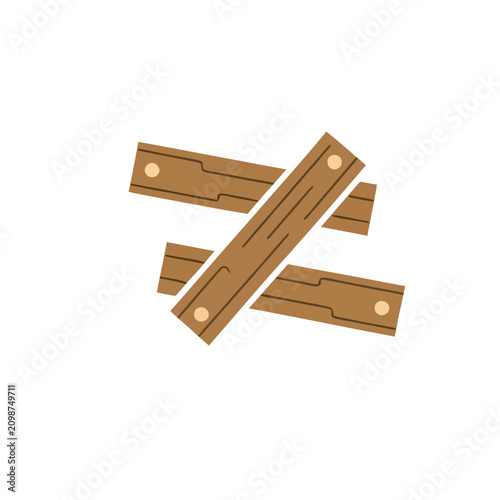 Wooden planks crossed