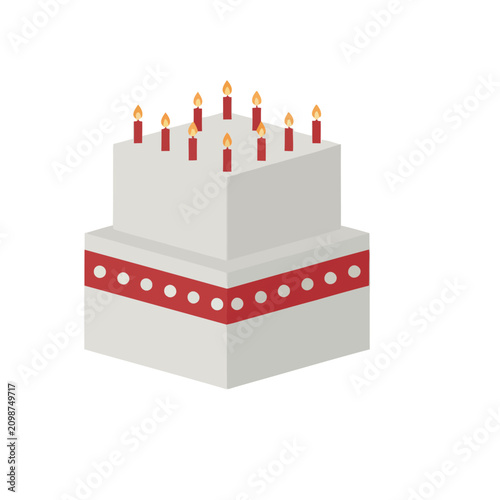 Two Tier Birthday Cake with Candles