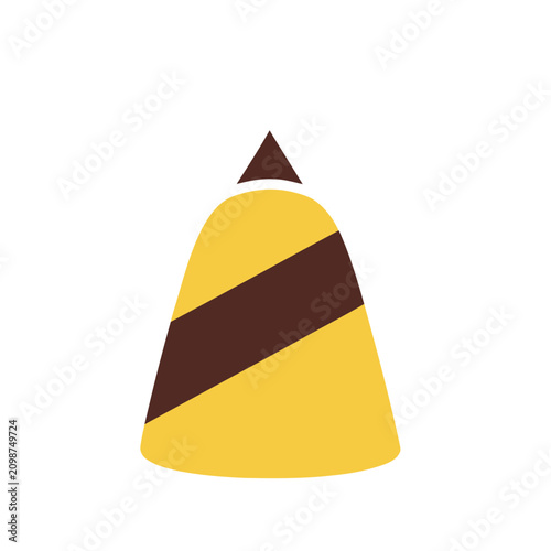 Yellow and brown striped cone shape