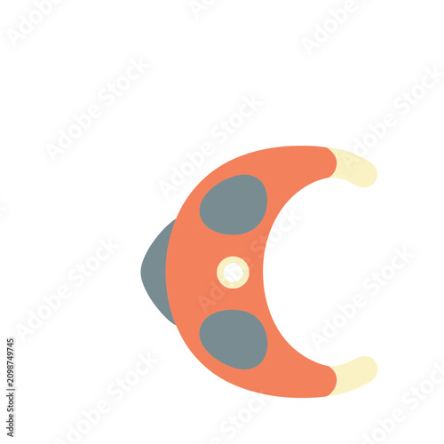 Abstract Crescent Shape with Circles