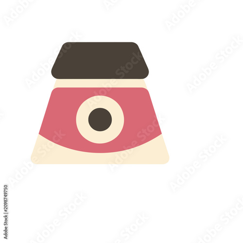 Abstract geometric shape with circle and lines