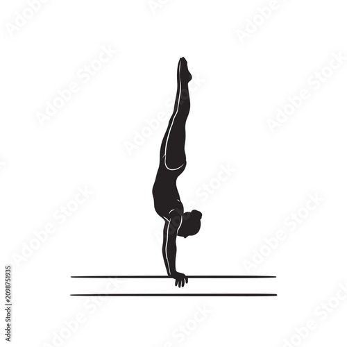 Athlete performing gymnastics routine on parallel bars skill