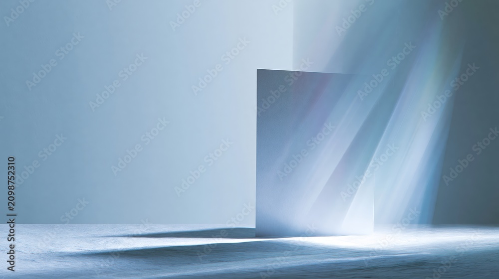 Obraz premium White Card Mockup on Minimal Blue Surface