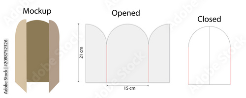 Canvastavla Elegant Gate Fold Wedding Invitation Card Die Cut Template with Mockup Vector