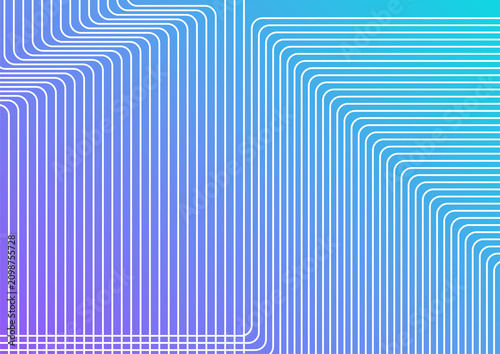 Futuristic Gradient Rounded Line Frame Background with Geometric Minimal Tech Design, Abstract Neon Vector Template