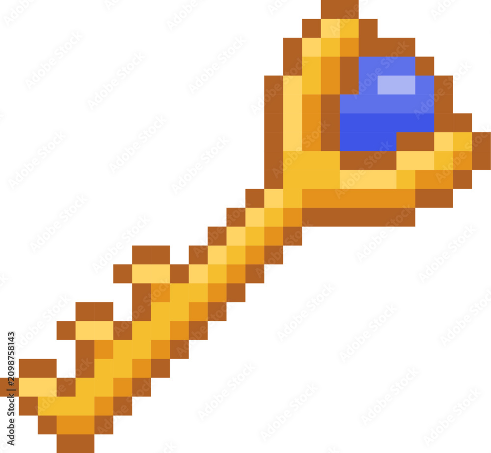 Fototapeta premium Key With Gem Pixel Art