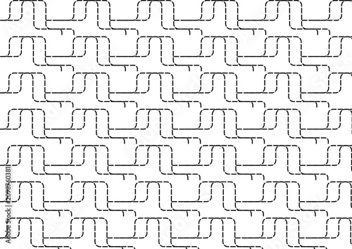 Modern Dashed Geometric Line Seamless Pattern, Minimal Abstract Tech Background, Monochrome Vector Tile for Digital Branding, UI Design and Web Graphics
