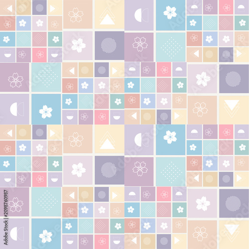 vector seamless pattern with geometric icons