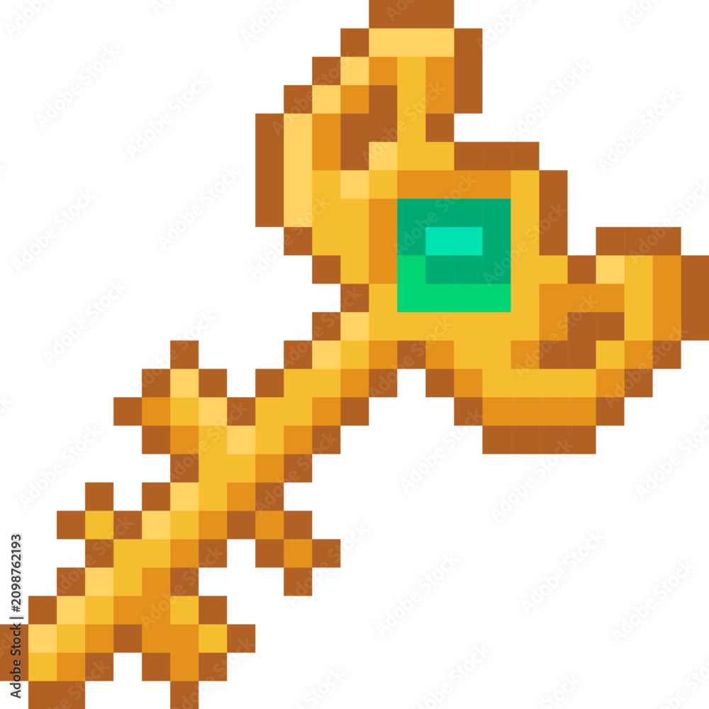 Fototapeta premium Key With Gem Pixel Art
