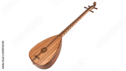 Schilderij op canvas Traditional oriental lute musical string instrument saz folk acoustic isolated o