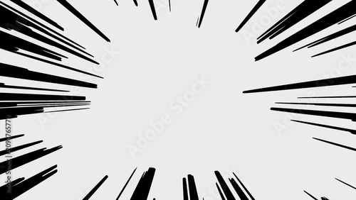 Принти на полотні Black and white comic book style explosion or speed lines emanating from a centr