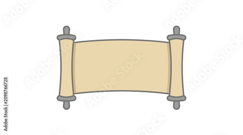 Konstfotografi An ancient scroll unrolled on a simple stand indoors
