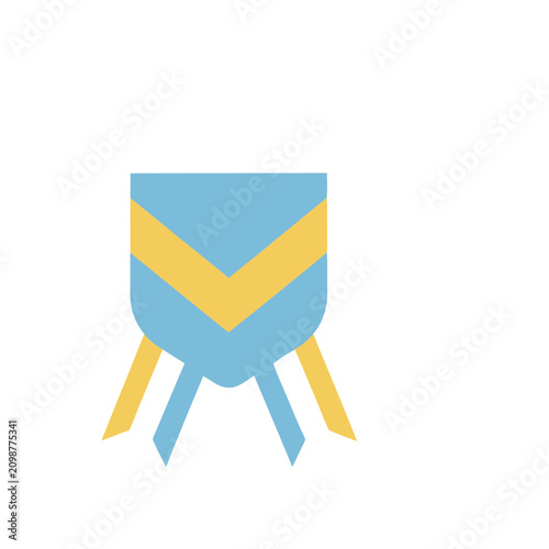Abstract Geometric Shape with Blue and Yellow Colors